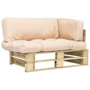vidaXL Sofa ogrodowa z palet z piaskowymi poduszkami, drewno FSC vidaXL 275290