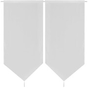 vidaXL 2 białe płócienne zasłony/firany do kuchni 60 x 120 cm vidaXL 130878