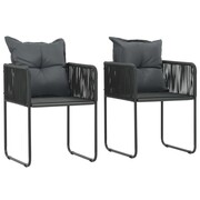 vidaXL Krzesła ogrodowe, 2 szt., polirattan, 51,5x51,5x67 cm, czarne vidaXL 44438