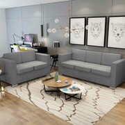 vidaXL Komplet wypoczynkowy 3+2 jasnoszary materiał vidaXL 274212