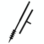 vidaXL Wiertło do gruntu z uchwytem podwójna spirala stalowe czarne 80 mm vidaXL 141023
