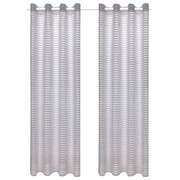 vidaXL Tkane zasłony w paski, 2 szt., 140 x 225 cm, szare vidaXL 133198