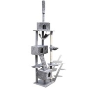 vidaXL Drapak dla kota 220 - 240 cm, 3 domki, Szary vidaXL 170104