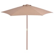 vidaXL Parasol ogrodowy na drewnianym słupku, 270 cm, taupe vidaXL 44516