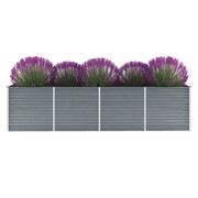 vidaXL Donica ogrodowa z galwanizowanej stali, 320 x 80 x 77 cm, szara vidaXL 44844