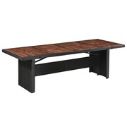 vidaXL Ogrodowy stół jadalniany, polirattan i lite drewno, 240x90x74cm vidaXL 43940