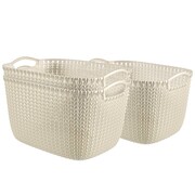 Curver Prostokątne kosze Knit, 3 szt., rozmiar L, białe, 240628 Curver 240628