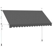 vidaXL Markiza zwijana ręcznie, 400 cm, antracytowa vidaXL 143692
