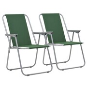 vidaXL Składane krzesła turystyczne, 2 szt., 52 x 59 x 80 cm, zielone vidaXL 44382