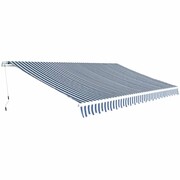 vidaXL Markiza zwijana ręcznie, 500 cm, niebiesko-biała vidaXL 275566