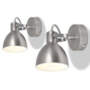 vidaXL Lampy ścienne, 2 sztuki, na 2 żarówki E14, kolor szary vidaXL 244398