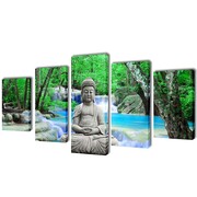 vidaXL Zestaw obrazów Canvas 100 x 50 cm Budda vidaXL 241588