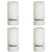 Bolsius Rustykalne świece pieńkowe, 200x100 mm, białe, 4 szt. Bolsius 400706