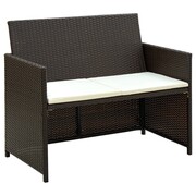 vidaXL Sofa 2-osobowa z polirattanu, 100 x 56 x 85 cm, brązowa vidaXL 43911