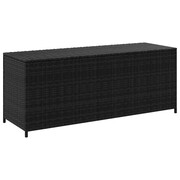vidaXL Skrzynia ogrodowa z polirattanu, 150x50x60 cm, czarna vidaXL 43134