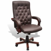 vidaXL Fotel biurowy Chesterfield z Brązowej Eko Skóry vidaXL 20110