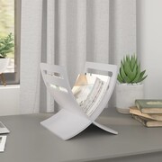 vidaXL Drewniany stojak na gazety, biały vidaXL 241219