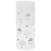 vidaXL Stojak na parasole, wzór w parasole, stalowy, biały vidaXL 246805