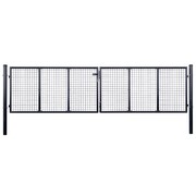 vidaXL Brama ogrodowa z siatki, galwanizowana stal, 400x75 cm, szara vidaXL 143374