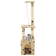 vidaXL Drapak dla kota ze słupkami sizalowymi, 109 cm, beżowy w łapki vidaXL 170605