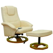 vidaXL Fotel do masażu Resoga z podnóżkiem, kremowy vidaXL 60276