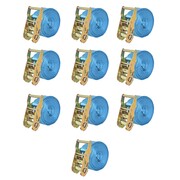 vidaXL Taśmy mocujące z napinaczami, 10 szt, 2 T, 6mx38mm, niebieskie vidaXL 142655