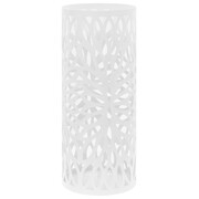 vidaXL Stojak na parasole, design w liście, stalowy, biały vidaXL 246803
