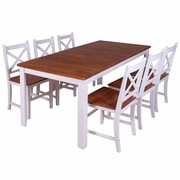 vidaXL Zestaw mebli do jadalni, 7 szt, lite drewno tekowe i mahoniowe vidaXL 244113