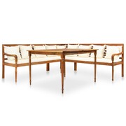 vidaXL Ogrodowa sofa narożna ze stołem i poduszkami, drewno akacjowe vidaXL 42629
