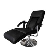 vidaXL Elektryczny fotel masujący z eko-skóry, regulowany, czarny vidaXL 240064