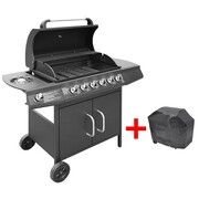 vidaXL Grill gazowy ze strefą gotowania 6+1, kolor czarny vidaXL 273792