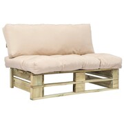 vidaXL Sofa ogrodowa z palet z piaskowymi poduszkami, drewno FSC vidaXL 275284