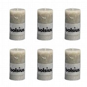 Bolsius Świece rustykalne x6 130x68 mm Kamienny szary Bolsius 400663