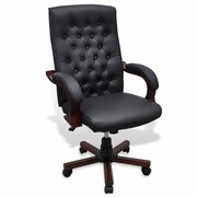 vidaXL Fotel biurowy Chesterfield z Czarnej Eko Skóry vidaXL 20111