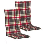 vidaXL Poduszki na krzesła ogrodowe 2 szt. 117x49 cm w czerwono zielona kratę vidaXL 42118