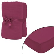 vidaXL 2 prześcieradła z gumką do łóżek wodnych, 2 x 2 m, burgundowe vidaXL 133251