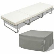 vidaXL Rozkładane łóżko/stołek z materacem, stalowe, 200x70 cm vidaXL 243712