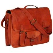 vidaXL Torba na laptopa z prawdziwej skóry, jasnobrązowa vidaXL 133290