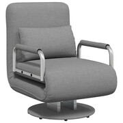 vidaXL Obrotowy fotel rozkładany, 60 x 75 x 80 cm, jasnoszary vidaXL 244666
