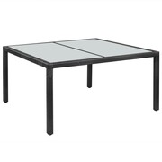 vidaXL Stół jadalniany do ogrodu, rattan PE, 150x90x75 cm, czarny vidaXL 42563