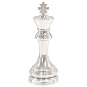 vidaXL Rzeźba szachowego króla, lite aluminium, 46 cm, srebrna vidaXL 246526