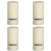 Bolsius Rustykalne świece pieńkowe, 200x100 mm, kość słoniowa, 4 szt. Bolsius 400707