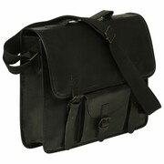 vidaXL Torba na laptopa z prawdziwej skóry, czarna vidaXL 133286