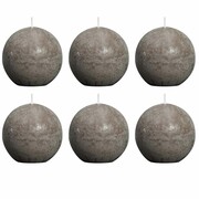 Bolsius Rustykalne świece kule, 80 mm, kolor taupe, 6 szt. Bolsius 400718