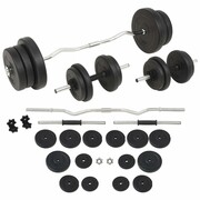 vidaXL Sztanga i hantle z zestawem obciążeń, 60 kg vidaXL 91402
