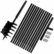 vidaXL Świder glebowy z uchwytem, 200 mm, z rurą przedłużającą, 13 m, stal vidaXL 270537