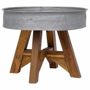 vidaXL Stolik kawowy, lite drewno z odzysku, 60 x 45 cm, srebrny vidaXL 244511