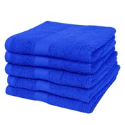 vidaXL Ręczniki, 5 szt., bawełna, 500 g/m², 100x150 cm, szafirowe vidaXL 130616