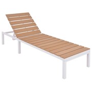 vidaXL Leżak, aluminium, WPC, biało-brązowy vidaXL 42868