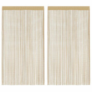 vidaXL Zasłony sznurkowe, 2 sztuki, 100 x 250 cm, beżowe vidaXL 132404